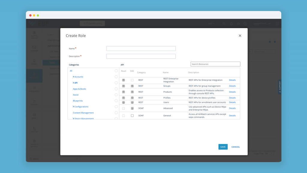 EBF Onboarder Documentation - Source System Workspace ONE / Airwatch